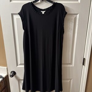 Cato Elegant Black Ruffle Sleeve Dress